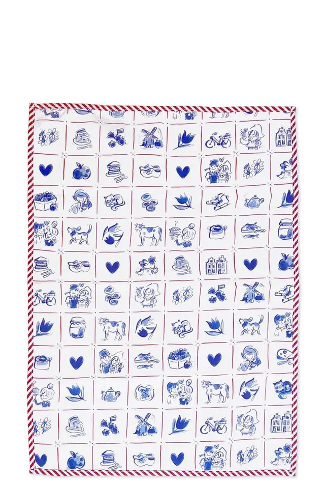 blond-amsterdam-delfts-blond-torchon-cuisine-coton-motifs-bleus image 1