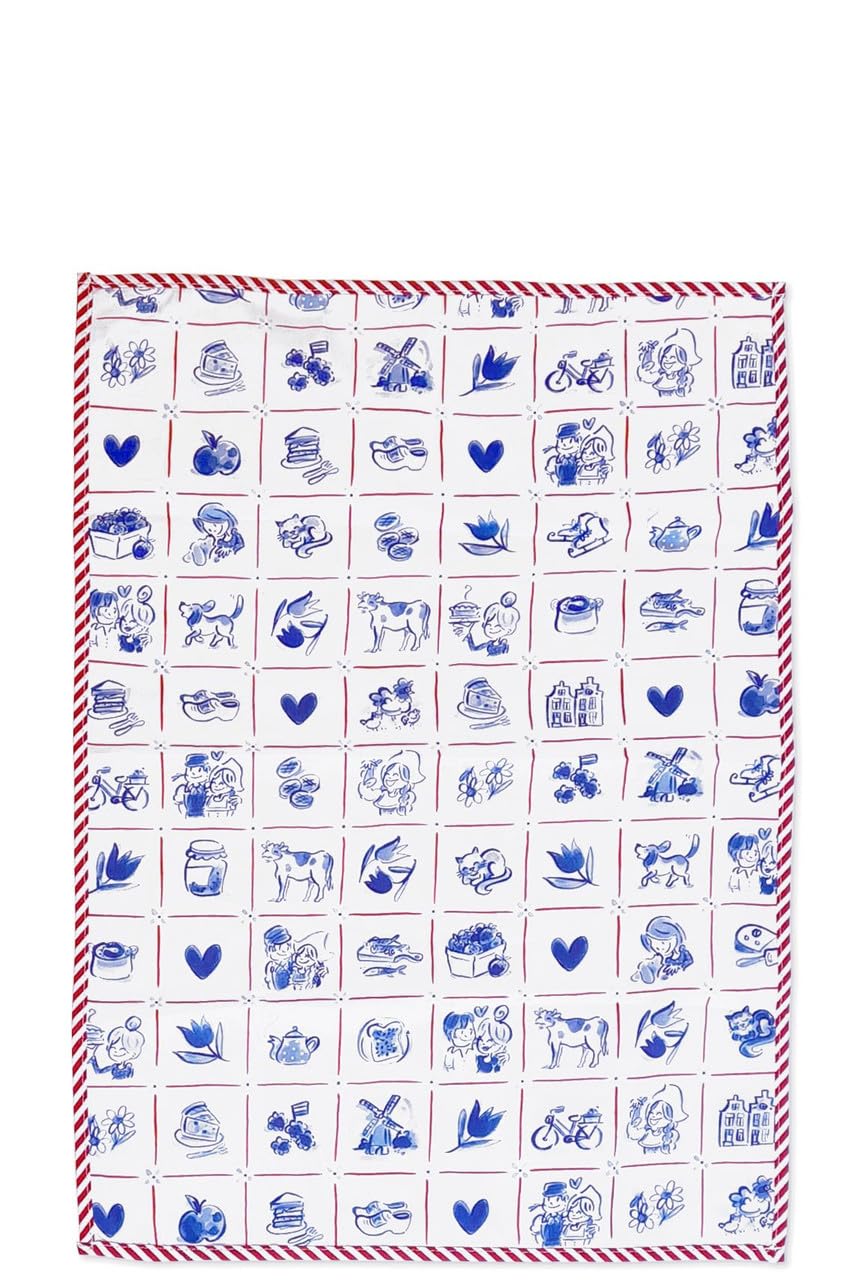 blond-amsterdam-delfts-blond-torchon-cuisine-coton-motifs-bleus image 1