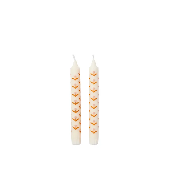 broste-copenhagen-tulip-bougie-cierge-imprim-e-motif-floral image 1