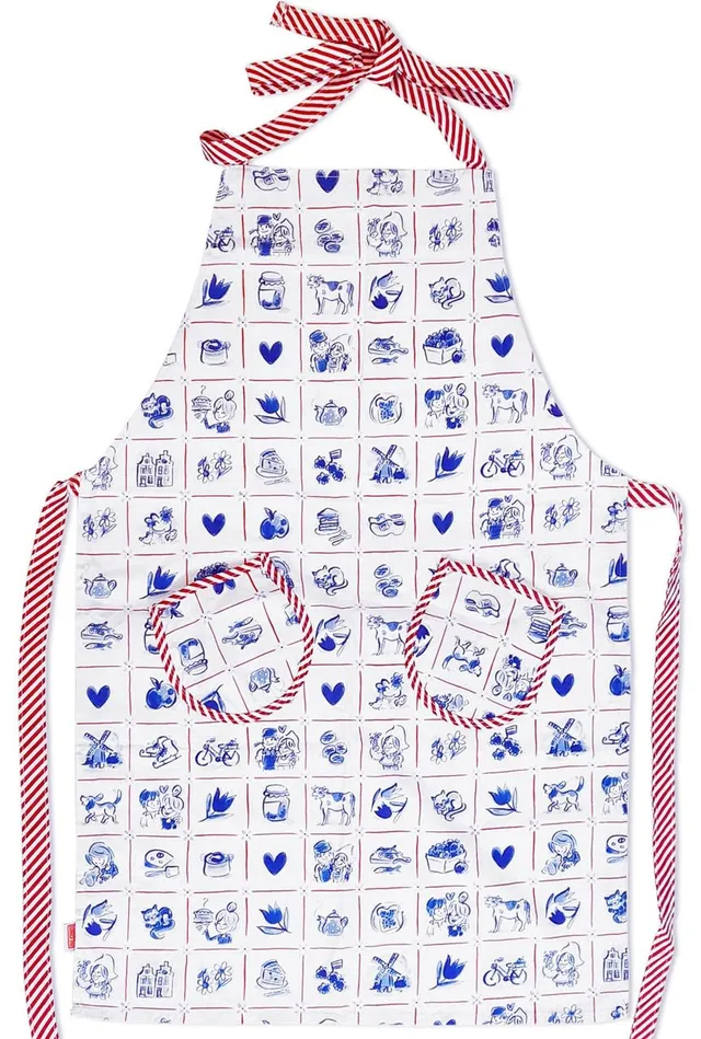 blond-amsterdam-delfts-blond-tablier-cuisine-bleu-blanc-taille-m image 1