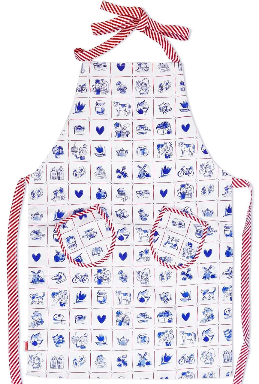 blond-amsterdam-delfts-blond-tablier-cuisine-bleu-blanc-taille-m image 1