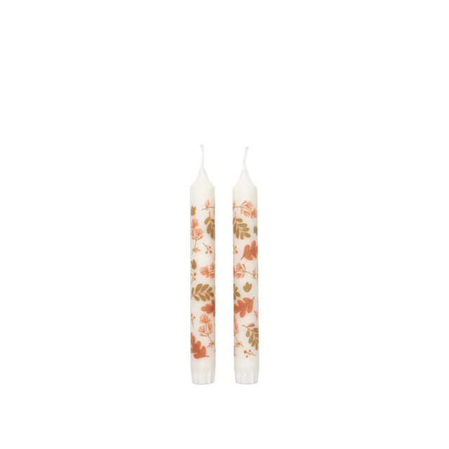 broste-copenhagen-candles-forest-leaves-cierge-imprim-vert image 1