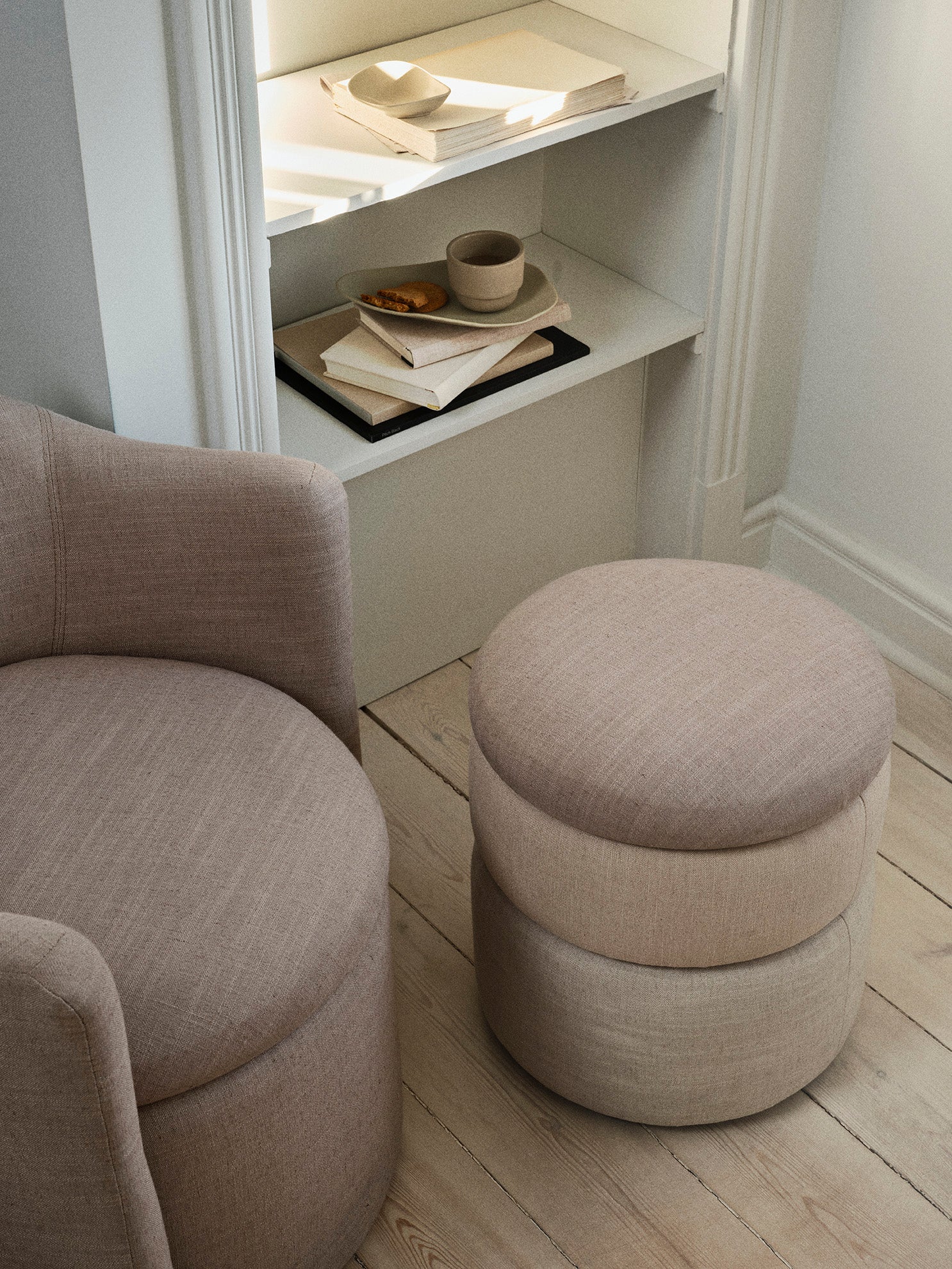 broste-copenhagen-pond-pouf-tissu-rond-salon image 3