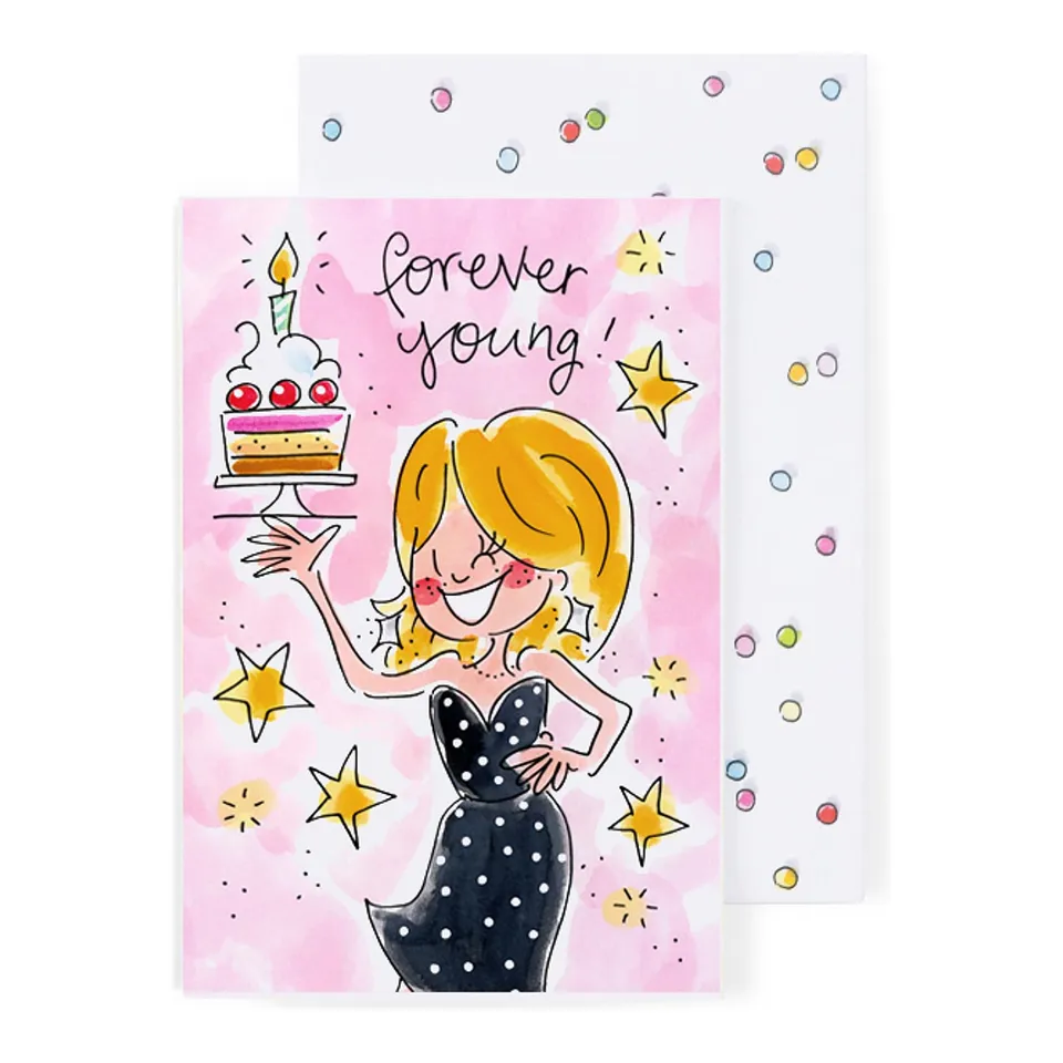 blond-amsterdam-wenskaarten-forever-young-carte-anniversaire-humour image 1