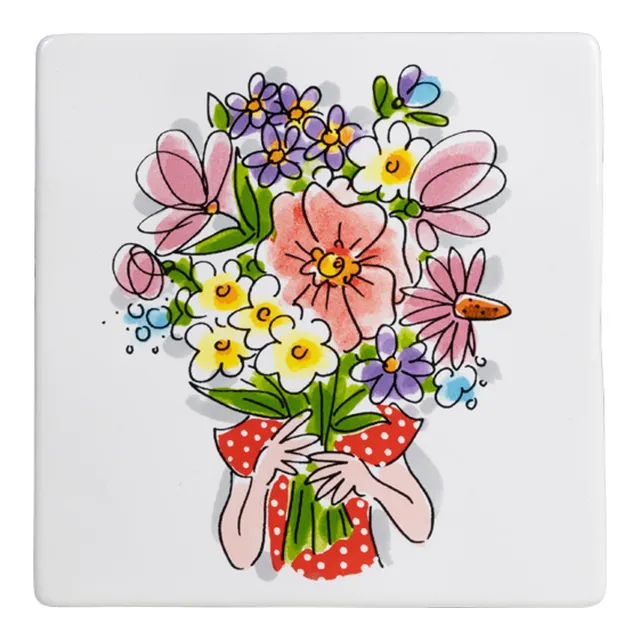 blond-amsterdam-even-bijkletsen-tuile-13-cm-bouquet-fleurs image 1