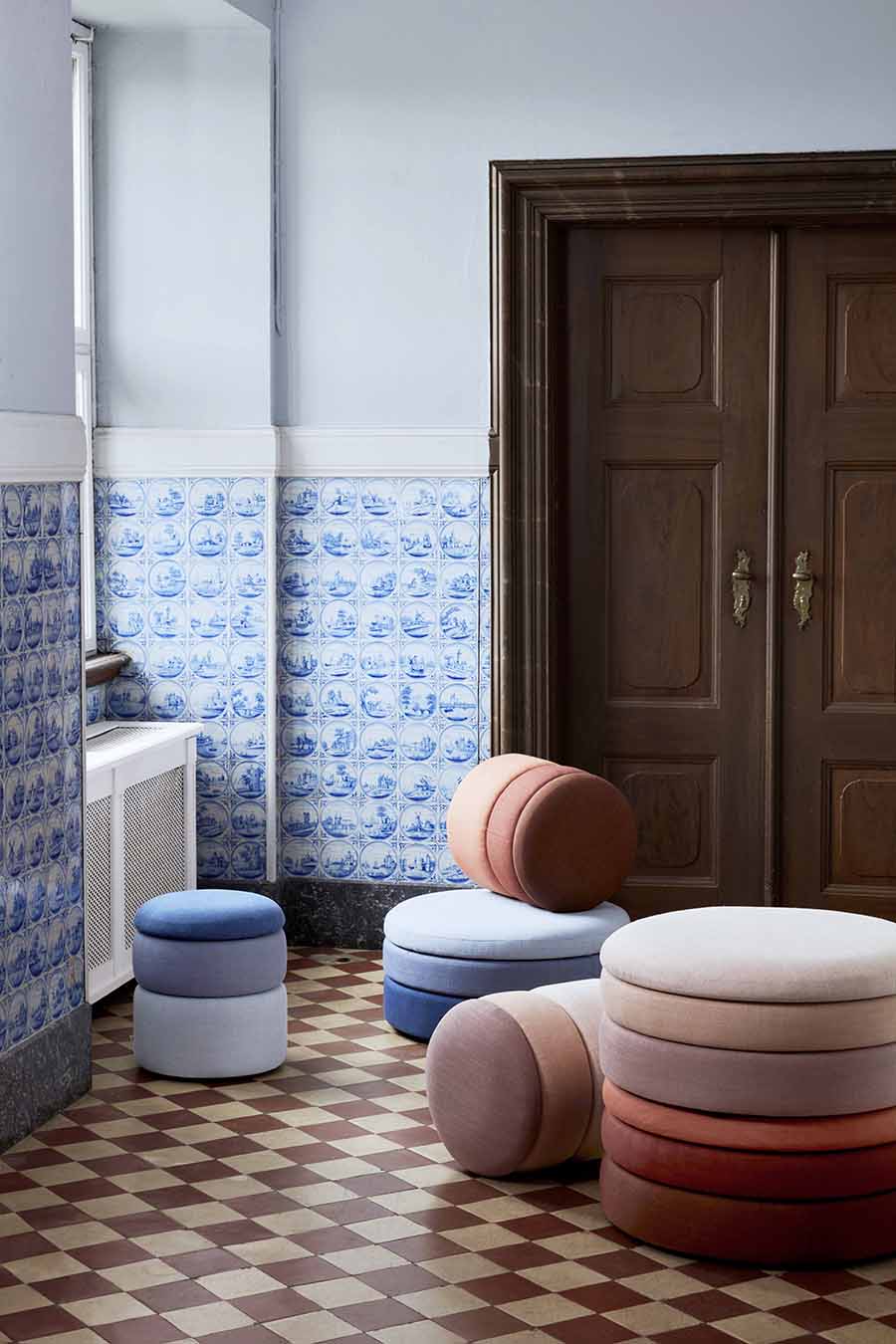 broste-copenhagen-pond-pouf-rond-tissu-assise-salon image 2