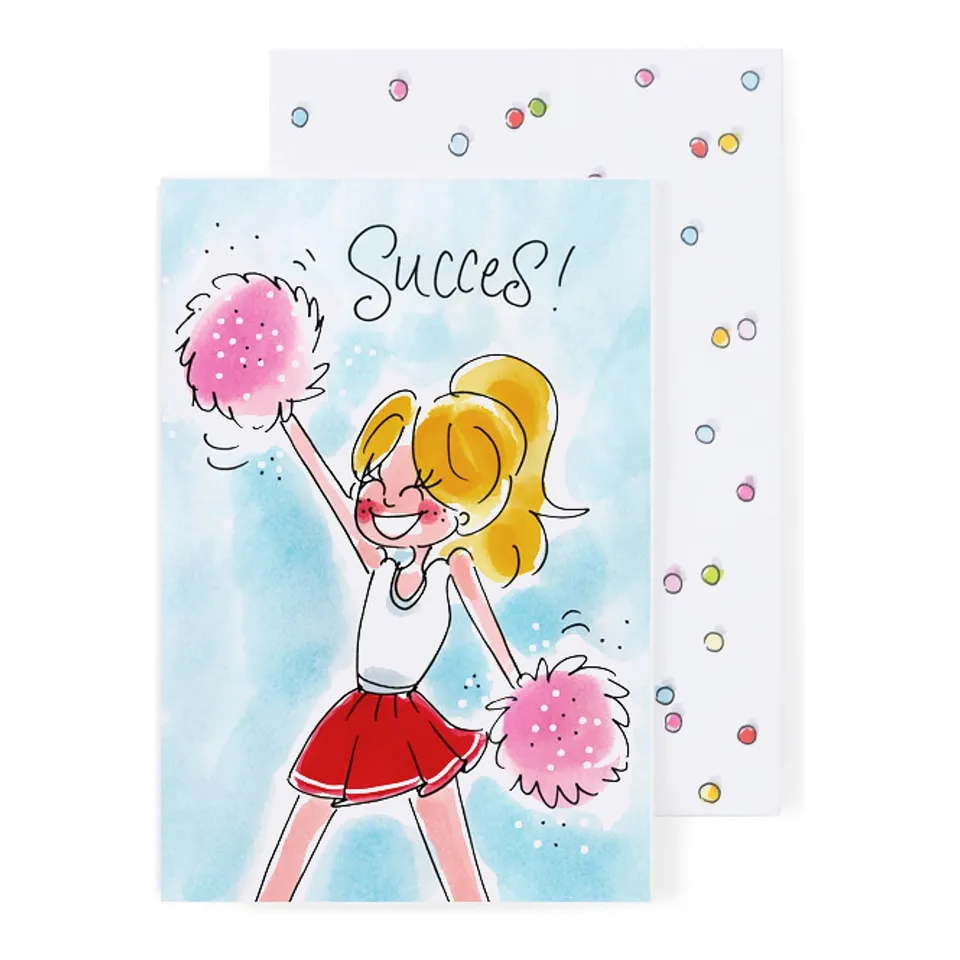 blond-amsterdam-wenskaarten-carte-encouragement-cheerleader-chance image 1