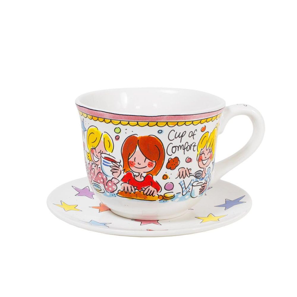 blond-amsterdam-even-bijkletsen-duo-bol-14cm-assiette-18cm-toile image 1