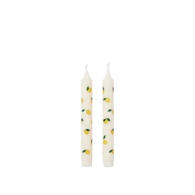 broste-copenhagen-lemon-bougie-cierge-jaune-motifs image 1