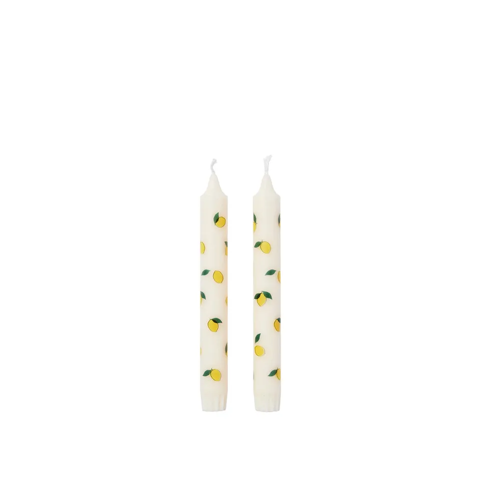 broste-copenhagen-lemon-bougie-cierge-jaune-motifs image 1