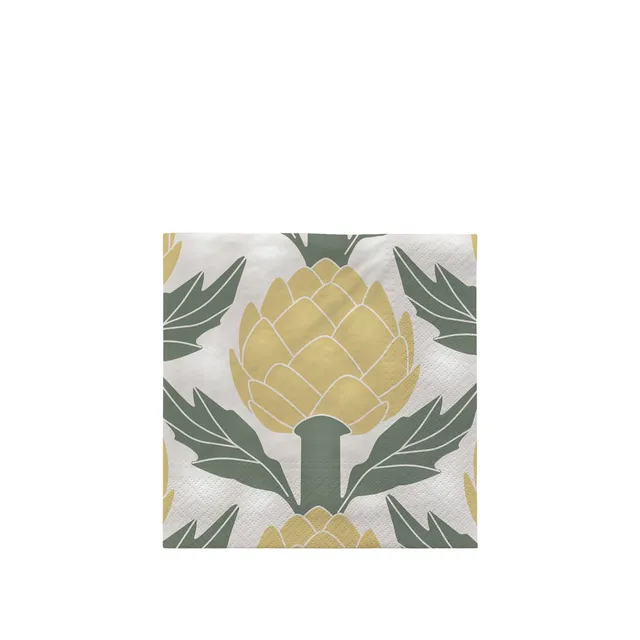 broste-copenhagen-artichoke-serviette-papier-verte image 1