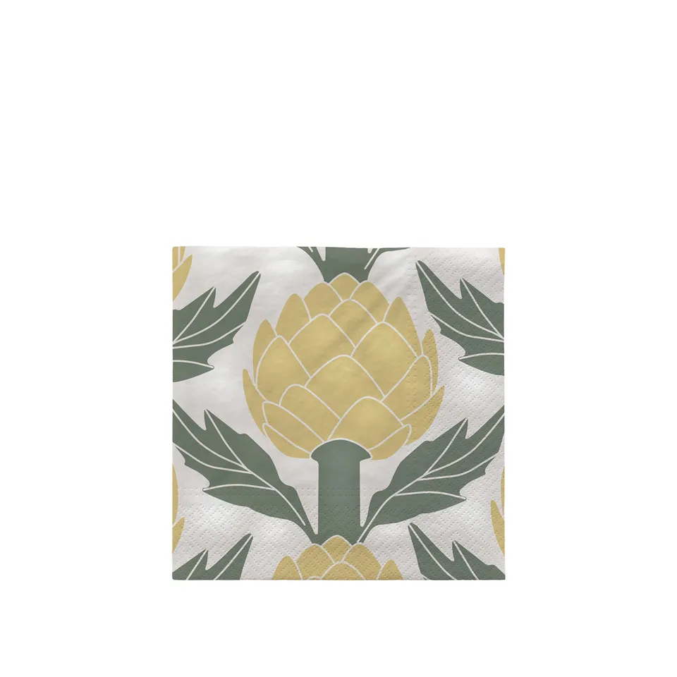 broste-copenhagen-artichoke-serviette-papier-verte image 1