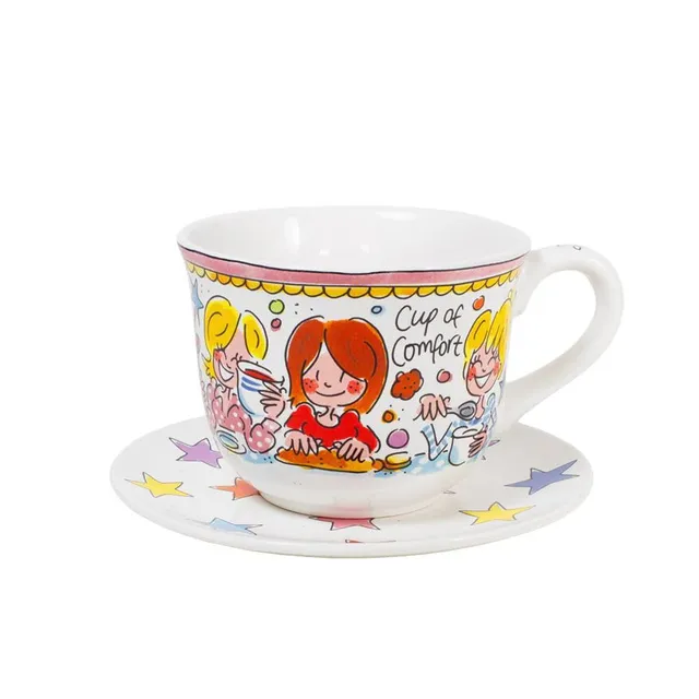 blond-amsterdam-even-bijkletsen-duo-bol-14cm-assiette-18cm-toile image 1
