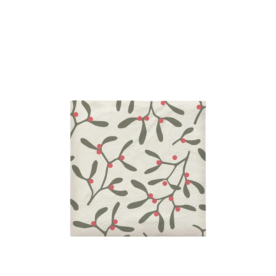 broste-copenhagen-christmas-mistletoe-serviettes-papier-gui image 1