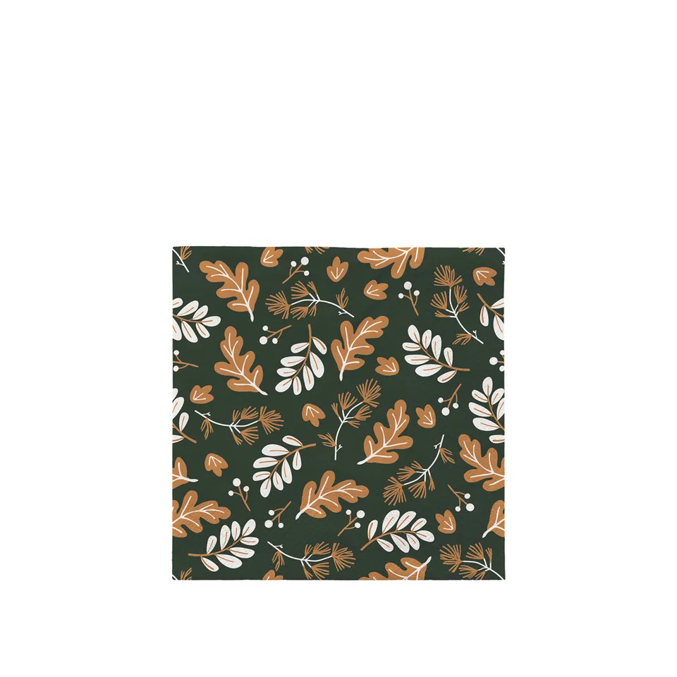 broste-copenhagen-forest-leaves-serviette-papier-feuilles image 1