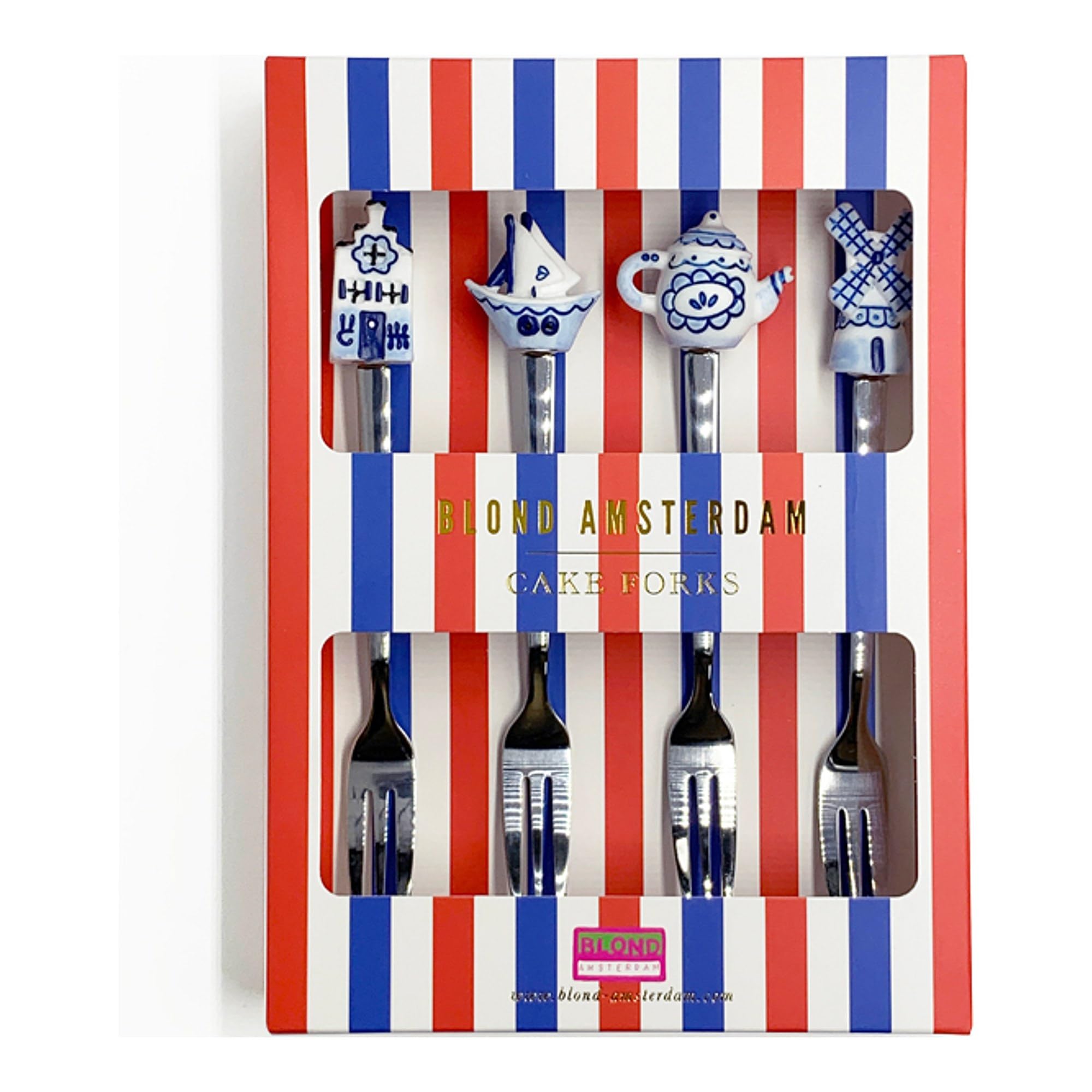 blond-amsterdam-delfts-blond-set-4-fourchettes-g-teau-inox image 1