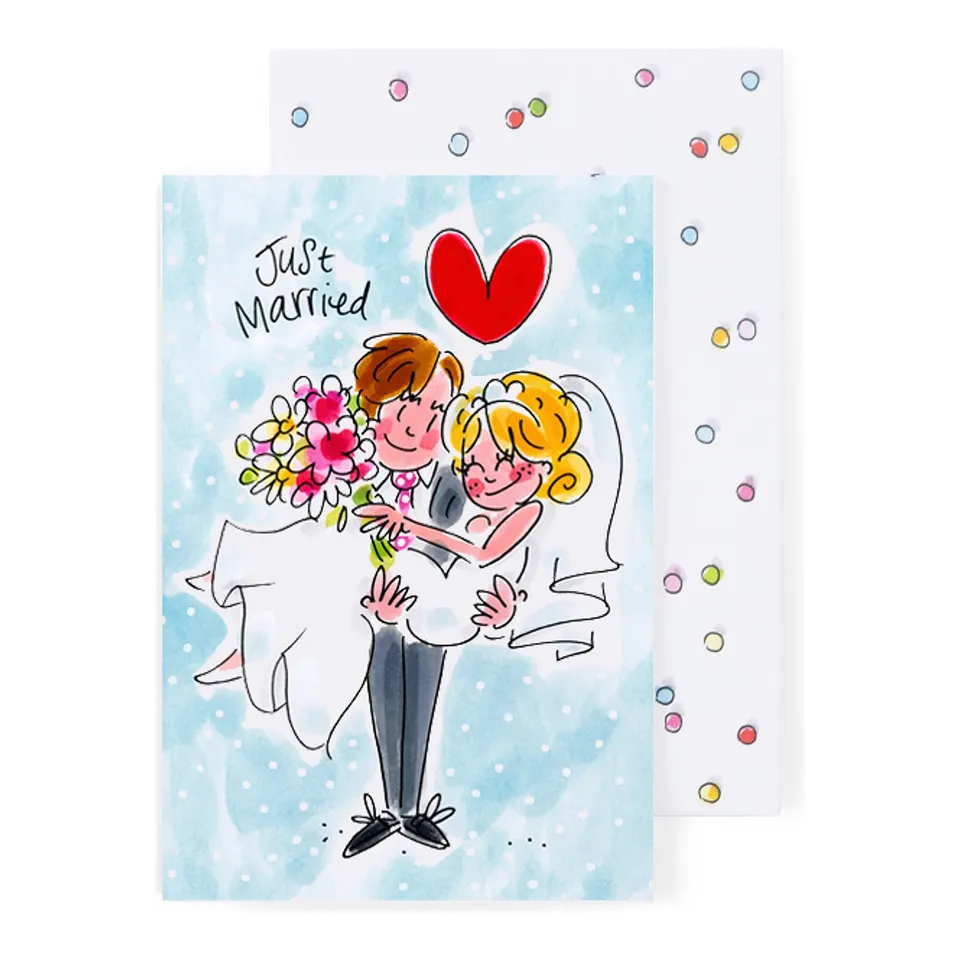 blond-amsterdam-wenskaarten-just-married-carte-mariage-c-ur image 1