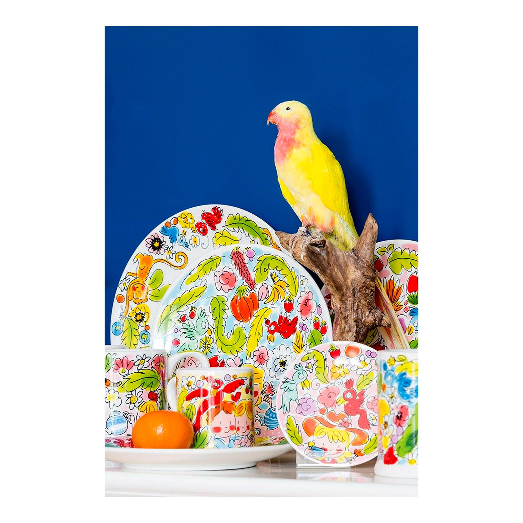 blond-amsterdam-paradise-coupe-ovale-38-cm-c-ramique-jungle image 3