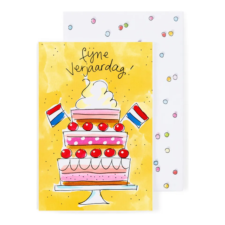 blond-amsterdam-wenskaarten-carte-anniversaire-g-teau-festif-avec-enveloppe image 1
